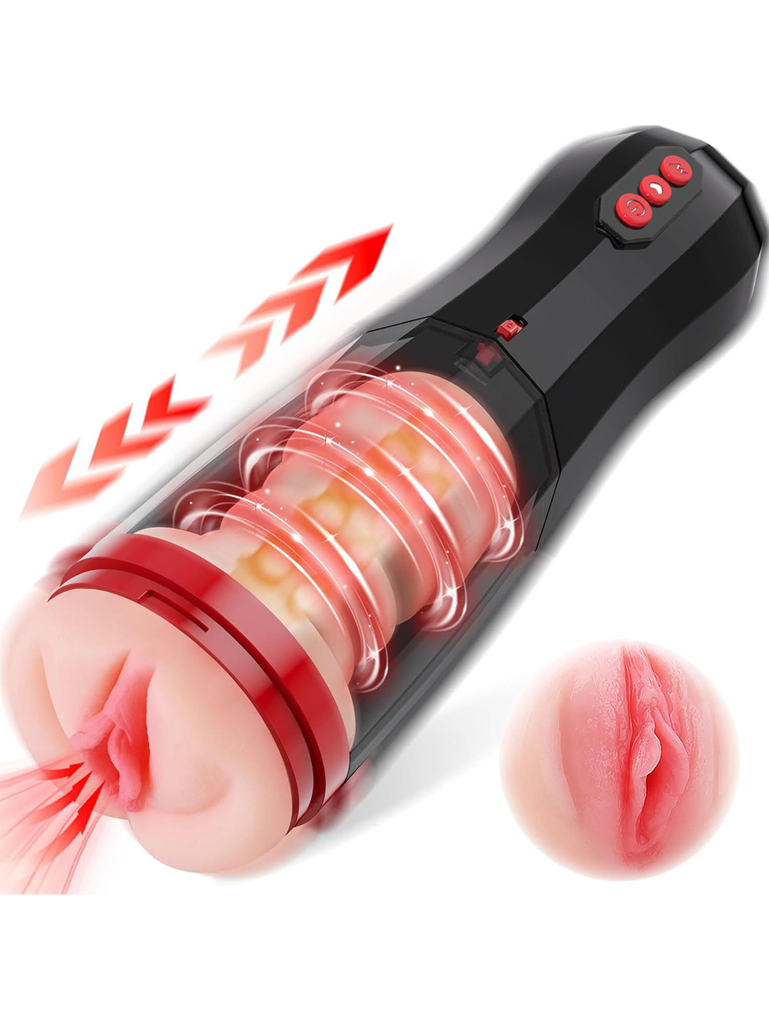 Automatic Male Masturbator Cup with Realistic Vagina & Thrusting Modes Automatic Male Masturbator Cup with Realistic Vagina & Thrusting Modes