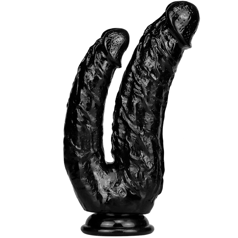 Gode ​​double en gelée avec ventouse pour masturbation féminine, masturbateurs lesbiens