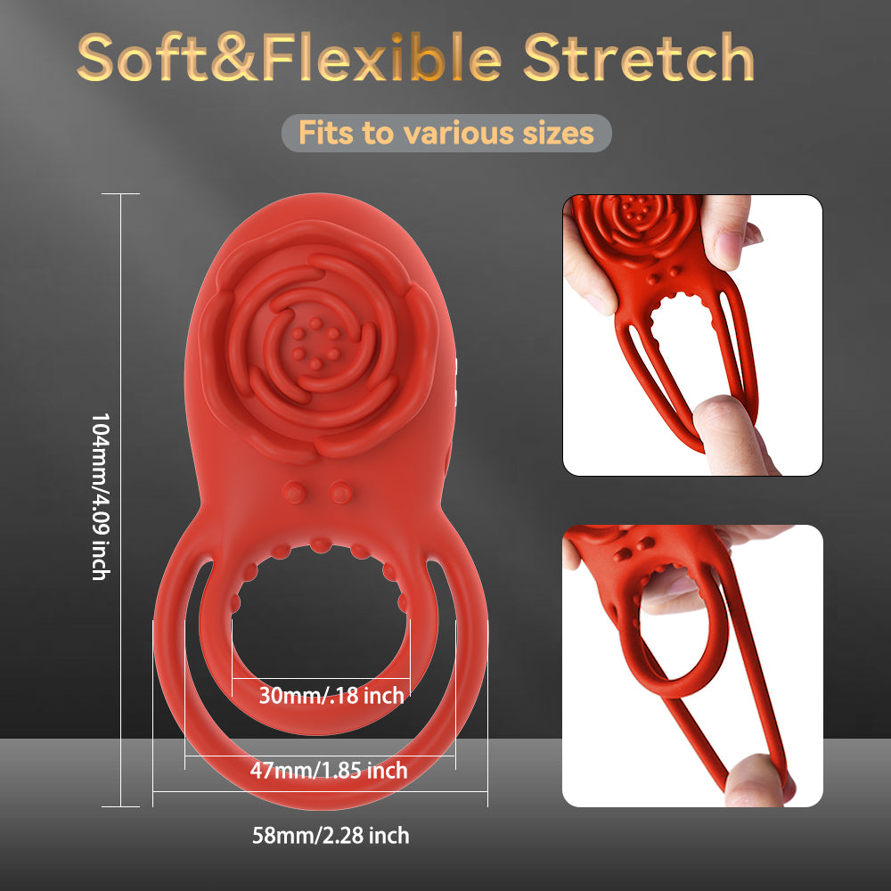Prostate Rings Decoration Rose Prostate Massage Penis Ring - 8 Modes, Remote Control, Silicone ...
