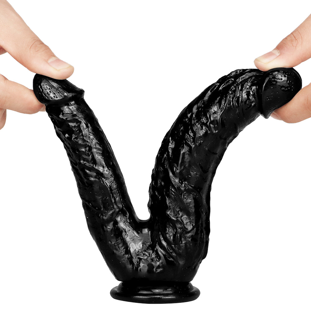 Gode ​​double en gelée avec ventouse pour masturbation féminine, masturbateurs lesbiens