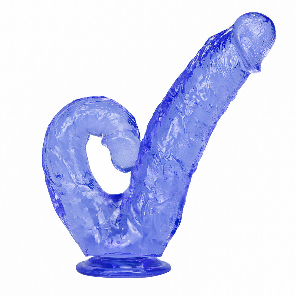 Gode ​​double en gelée avec ventouse pour masturbation féminine, masturbateurs lesbiens