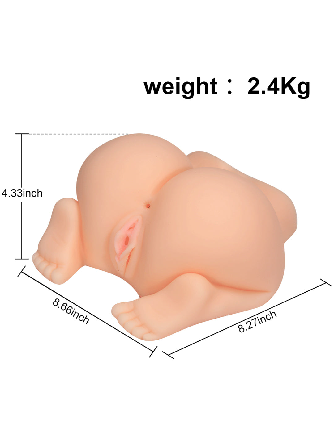 Poupées sexuelles réalistes à double canal, vagin anal, chatte de poche, gros cul, 5,29 lb