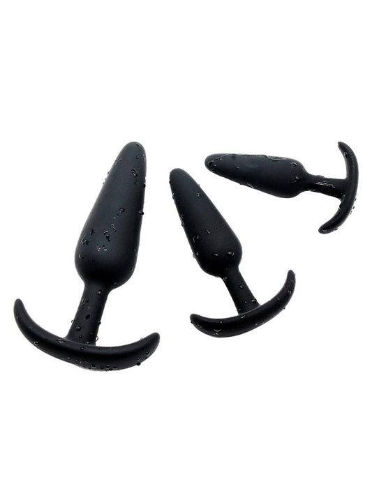 Kit d'entraînement avec plug anal en silicone – 3 tailles de plugs anaux pour débutants et confirmés | Stimulation de la prostate et du point G | Design sûr et confortable