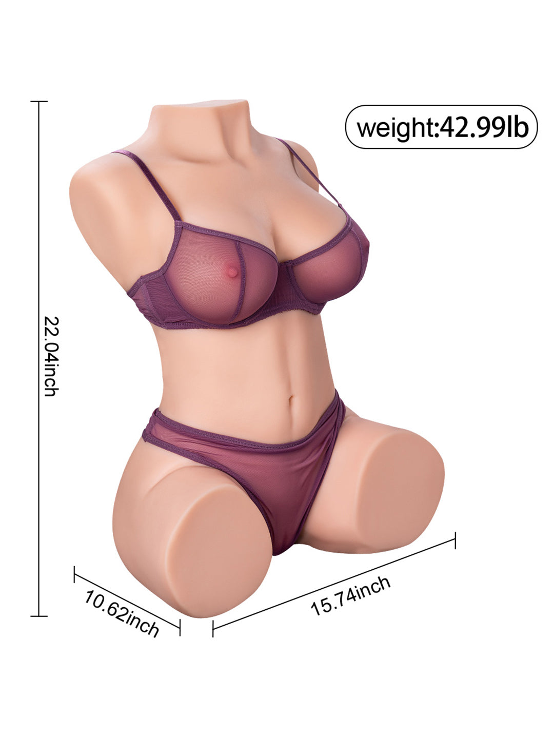 42.99LB Life Size Love Doll – Realistic TPR Male Sex Toy with Dual Openings