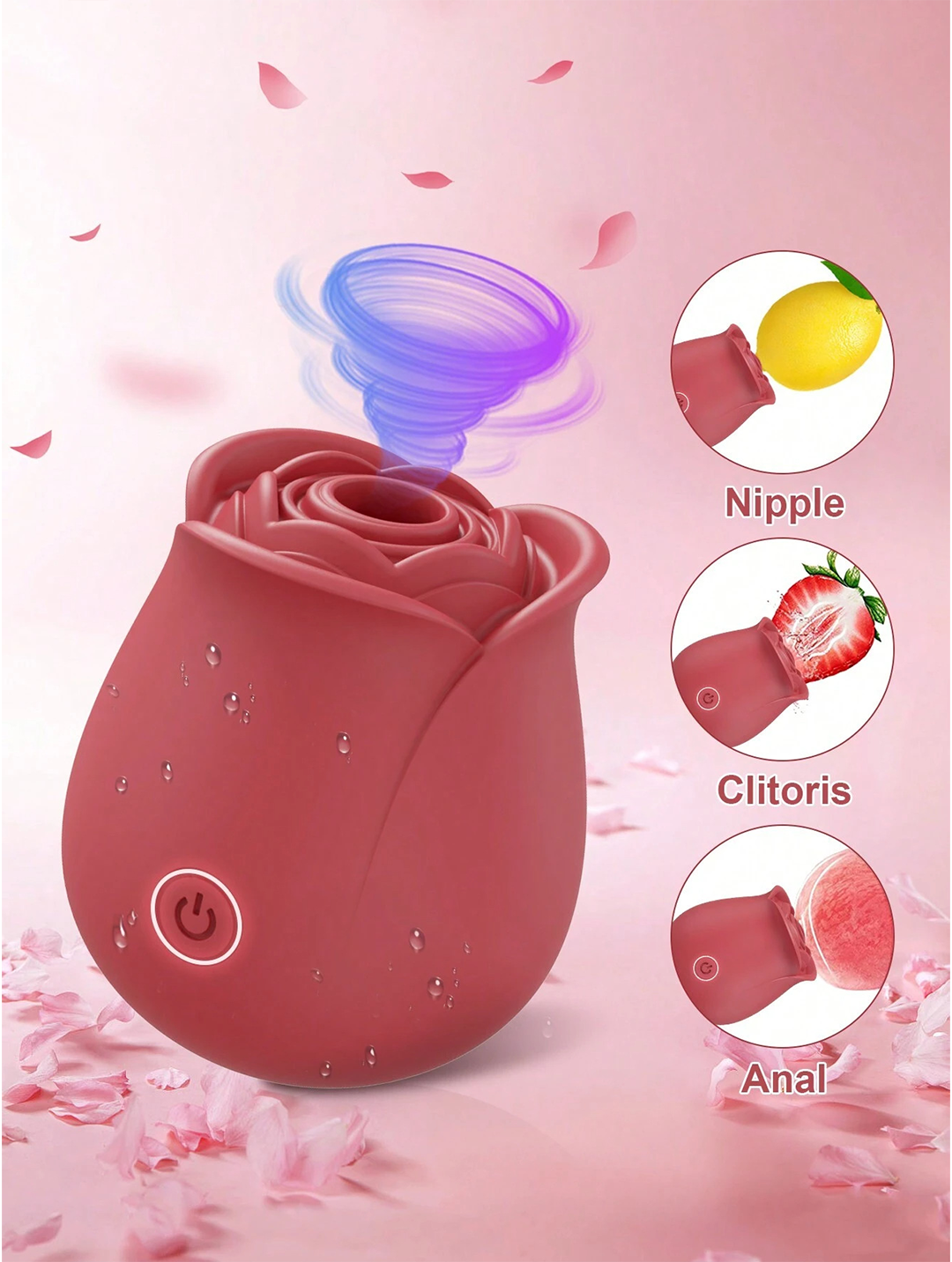 Vibromasseur rose à 10 modes de vibration et de succion