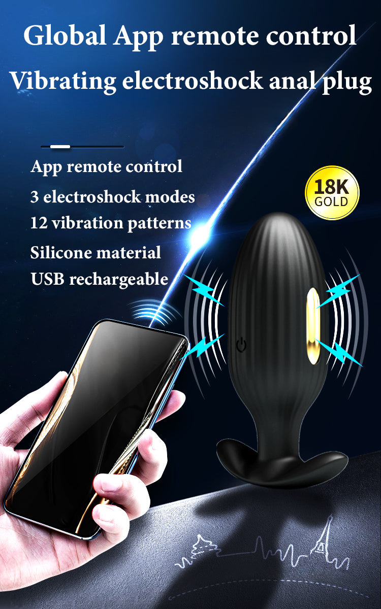 Luxury App-Controlled Anal Plug with Electric Shock & 12 Vibrations Luxury App-Controlled Anal Plug with Electric Shock & 12 Vibrations