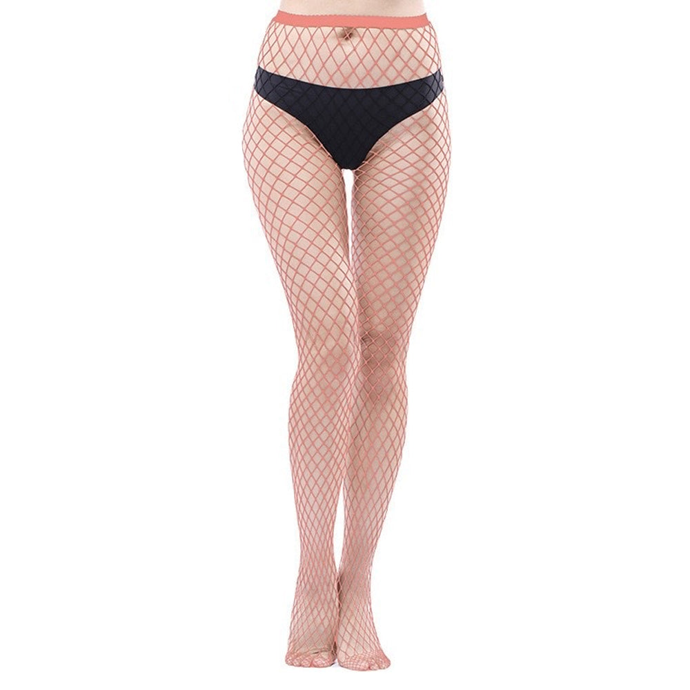 Combinaison bas résille pour femme, leggings taille haute, motif grille moyenne