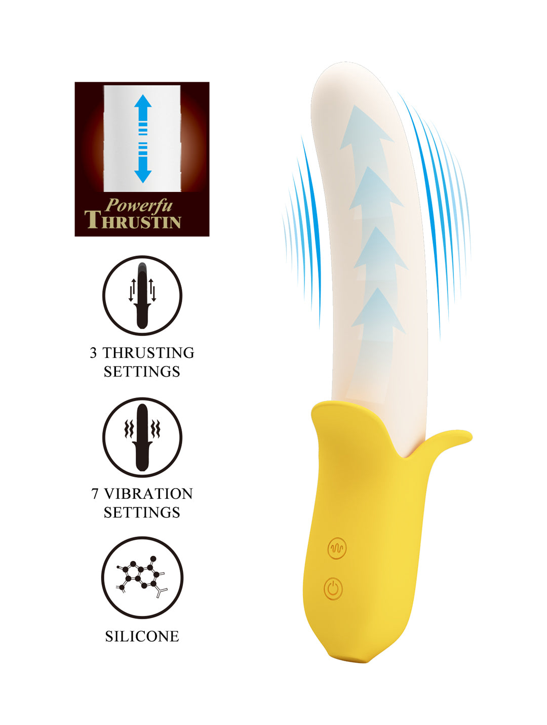 Banana Dildo Vibrators with 3 Thrusting & 7 Vibration Modes Rechargeab Banana Dildo Vibrators with 3 Thrusting & 7 Vibration Modes Rechargeab