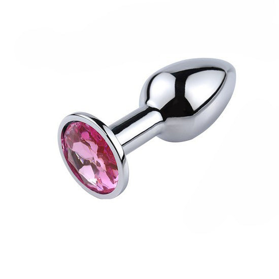 Mini plug anal en acier avec pierres précieuses, plug anal discret en métal pour débutants