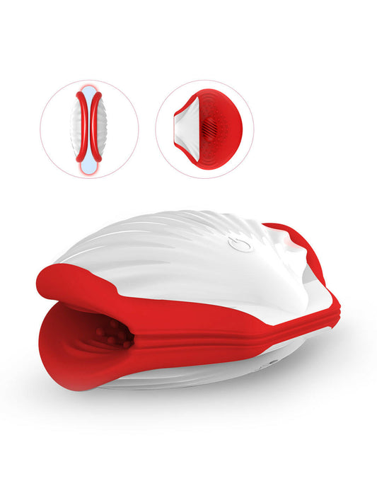 Jouet pour adulte en forme de coquille d'avion, entraîneur de tête de pénis avec 10 modes de vibration et sensibilité tactile