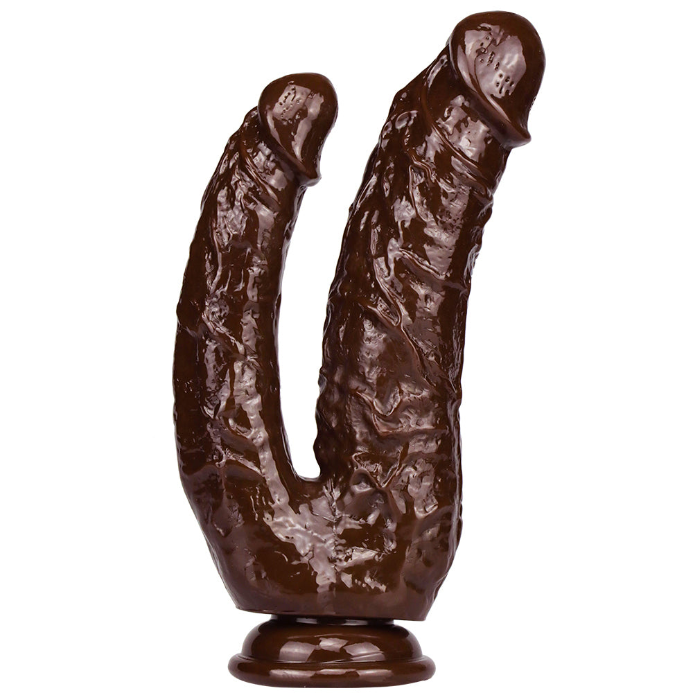 Gode ​​double en gelée avec ventouse pour masturbation féminine, masturbateurs lesbiens