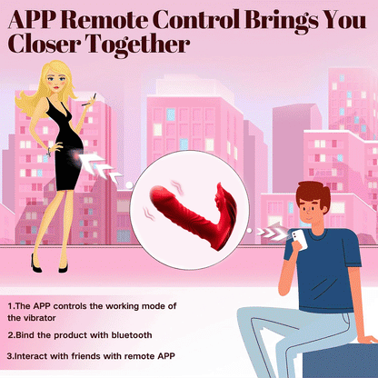 Vibromasseur portable avec contrôle par application, gode avec 9 modes de poussée et 9 modes de vibration, stimulateur clitoridien