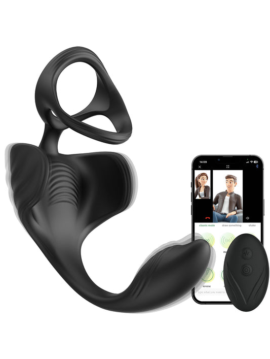 Jouet pour adulte 9 modes de vibration APP + télécommande stimulation pénienne vibrateur pénis anneau pénien