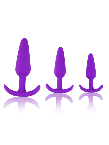 Kit d'entraînement avec plug anal en silicone – 3 tailles de plugs anaux pour débutants et confirmés | Stimulation de la prostate et du point G | Design sûr et confortable