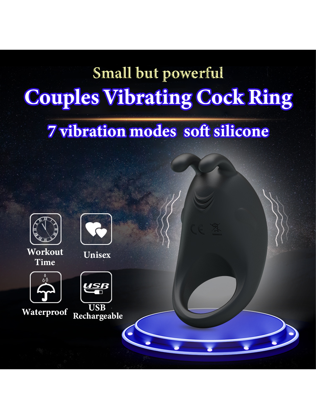 7 Powerful Mode Vibrating Cock Ring Rabbit Sex Toy for Couples & Men 7 Powerful Mode Vibrating Cock Ring Rabbit Sex Toy for Couples & Men