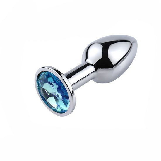 Mini plug anal en acier avec pierres précieuses, plug anal discret en métal pour débutants