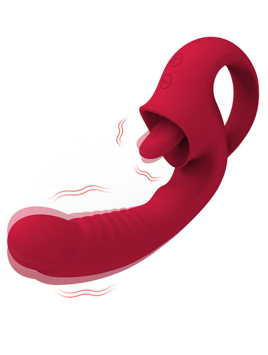 Jouet pour adulte, vibromasseur pour clitoris, téton, point G, 10 vibrations + fréquence de léchage de la langue