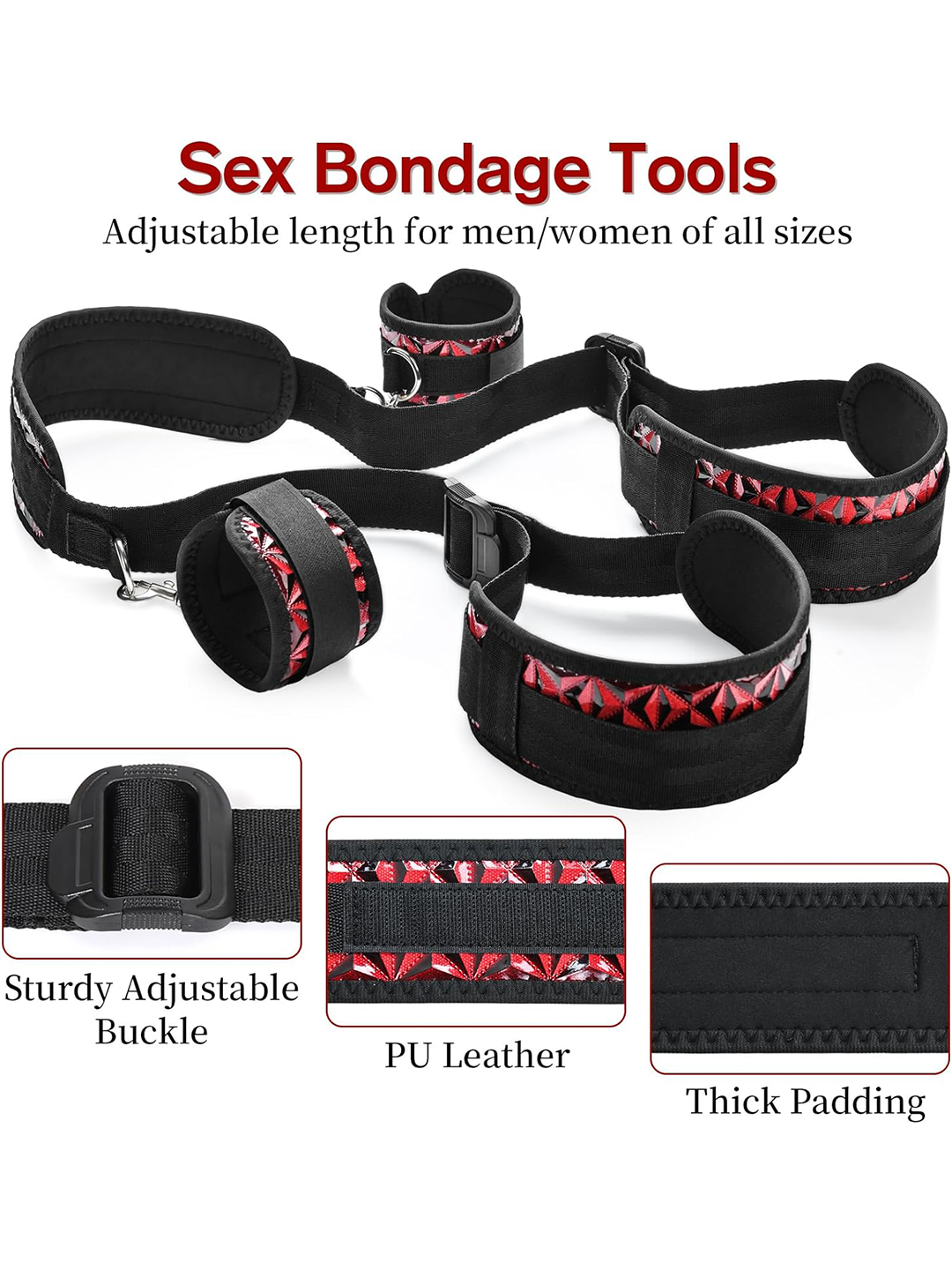 Adjustable BDSM Harness Bondage Kit Couples Restraint Set with Inflatable Pillow Adjustable BDSM Harness Bondage Kit Couples Restraint Set with Inflatable Pillow