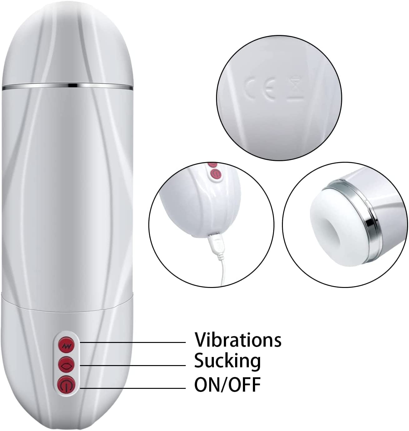 5 modes de succion et 10 modes de vibration - Coupe de masturbation Cannon