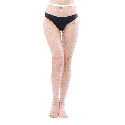 Combinaison bas résille pour femme, bas taille haute, leggings, grand motif écossais