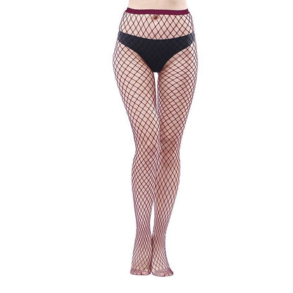 Combinaison bas résille pour femme, leggings taille haute, motif grille moyenne