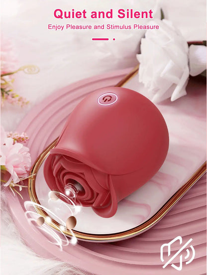 Vibromasseur rose à 10 modes de vibration et de succion