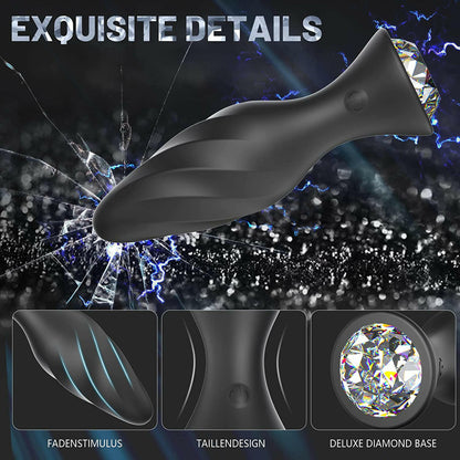 Jouet pour adulte, vibromasseur anal diamant à 10 modes de vibration, télécommande sans fil