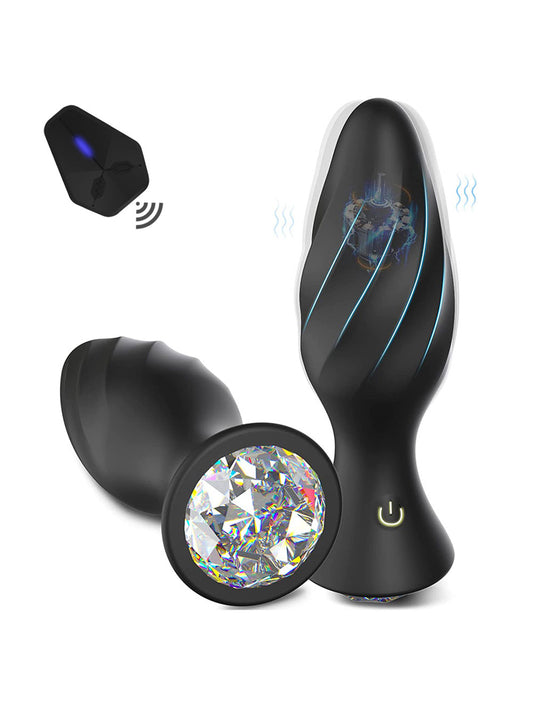 Jouet pour adulte, vibromasseur anal diamant à 10 modes de vibration, télécommande sans fil