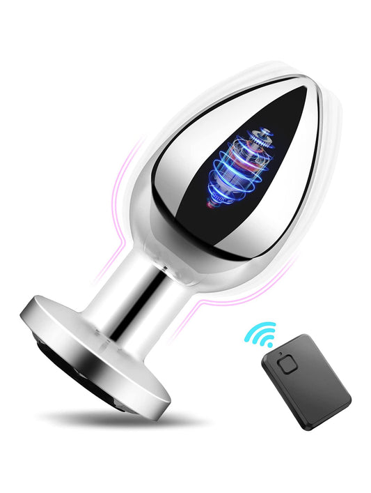 Jouet adulte 10 vibrations Plug anal en acier inoxydable télécommandé