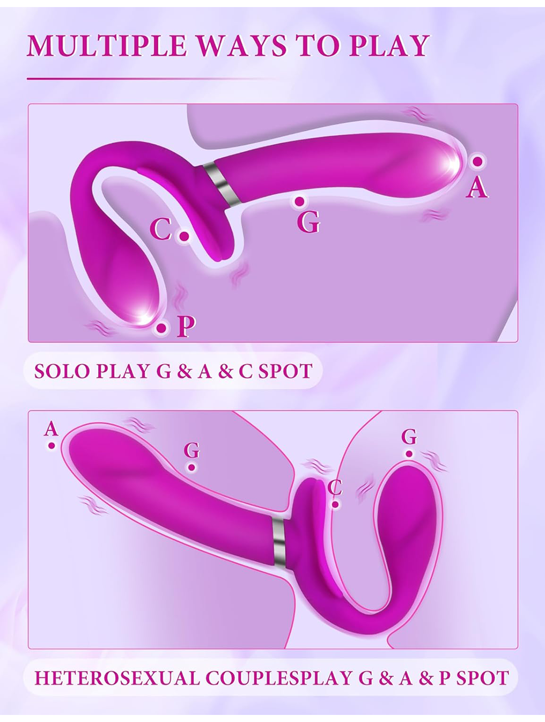 Strapless Strap-On Dildo Double-Ended Vibrator for Couples Strapless Strap-On Dildo Double-Ended Vibrator for Couples