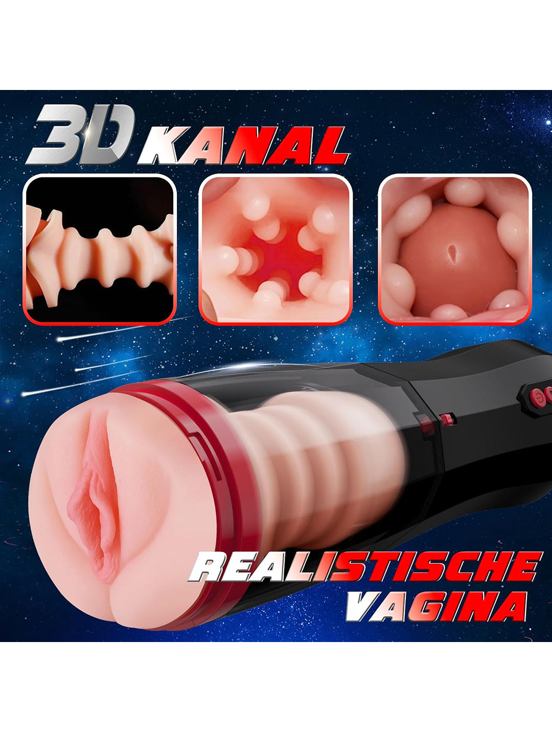 Automatic Male Masturbator Cup with Realistic Vagina & Thrusting Modes Automatic Male Masturbator Cup with Realistic Vagina & Thrusting Modes
