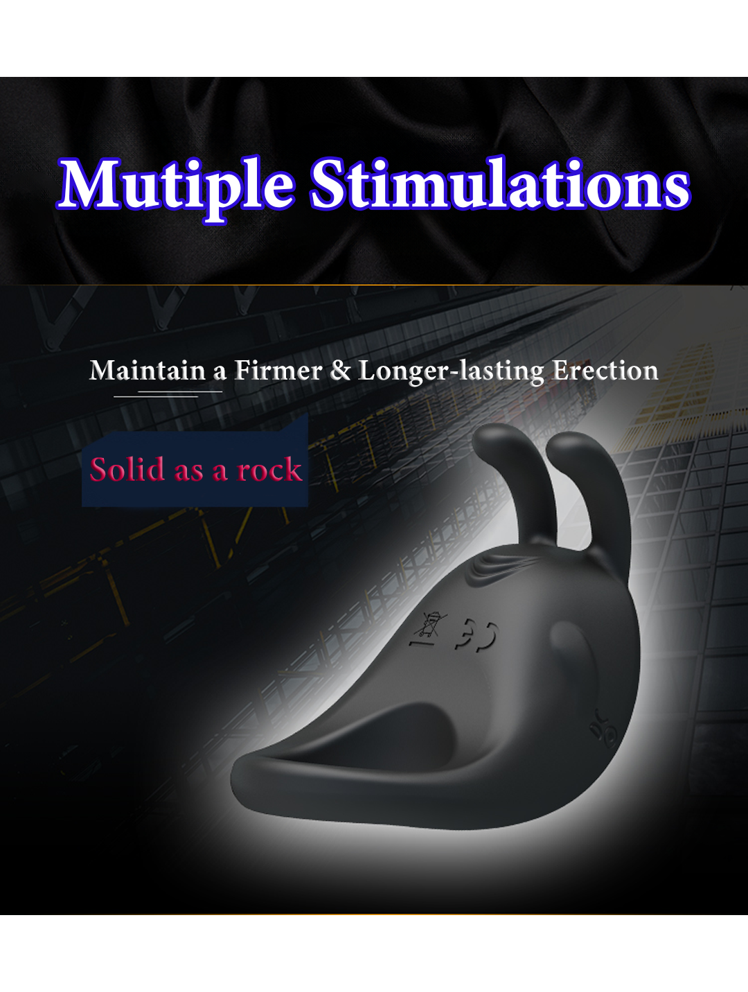 7 Powerful Mode Rabbit Cock Ring – Vibrating Silicone Sex Toy for Couples & Men