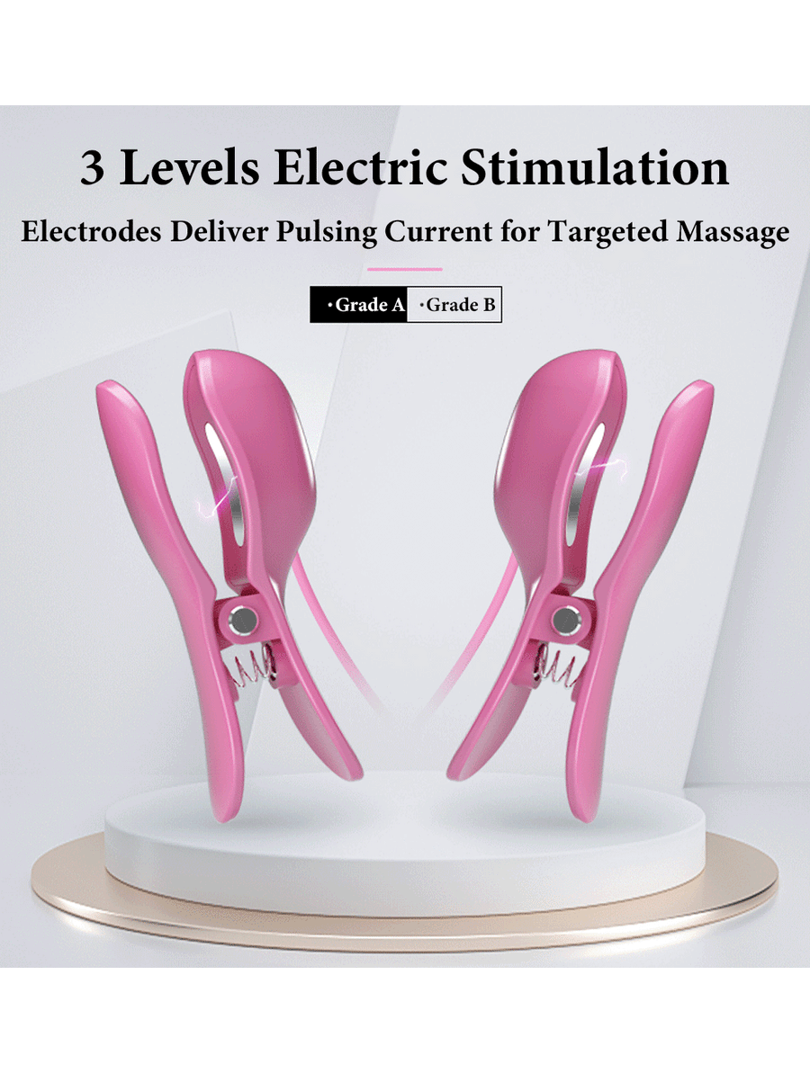Silicone Nipple Clamps Vibrators with 3 Modes Electric Shock, Rechargeable Nipple Vibrators with 7 Vibration Modes, Adjustable Intensity, Body-Safe Silicone, Nipple Massage Adult Sex Toys for Women