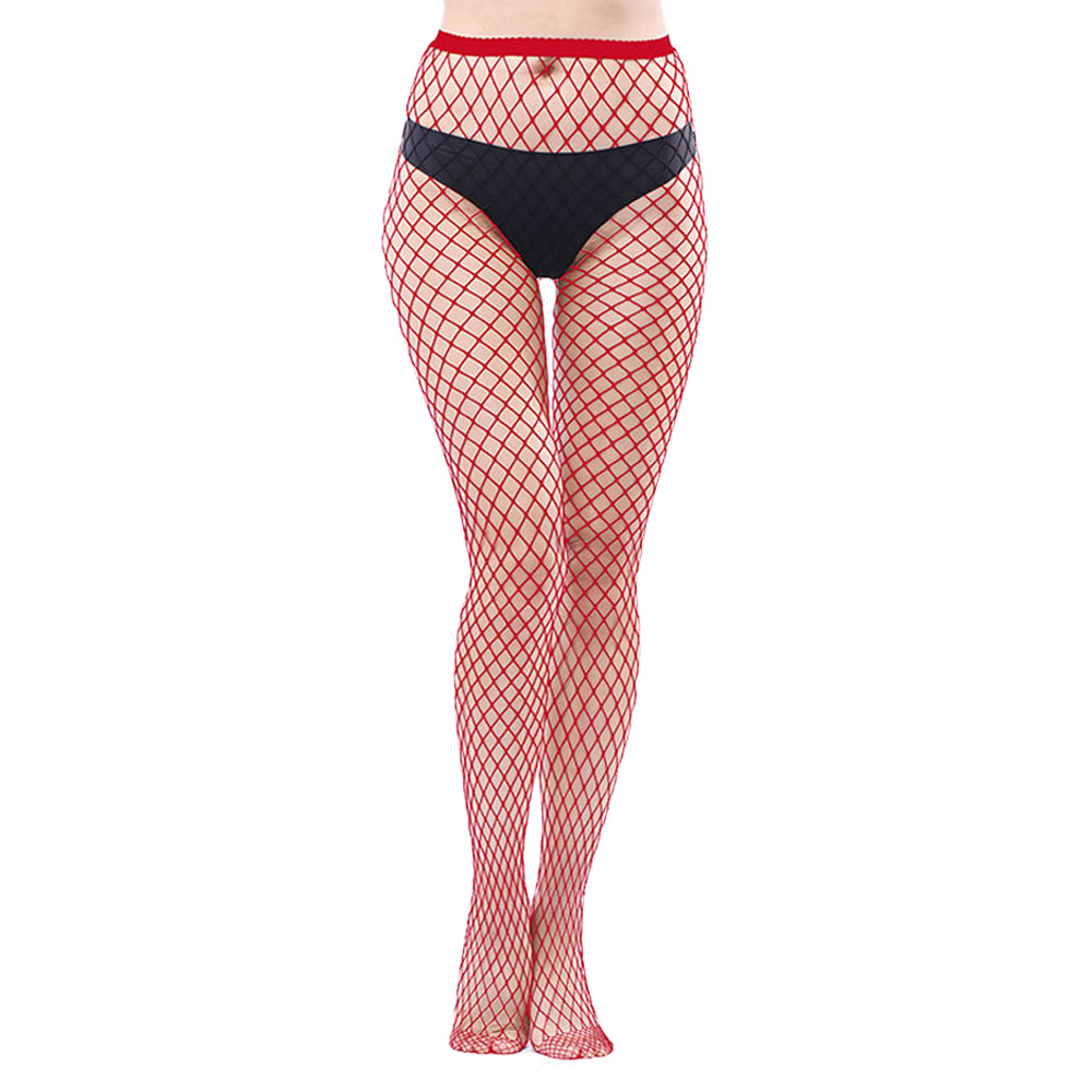 Combinaison bas résille pour femme, leggings taille haute, motif grille moyenne