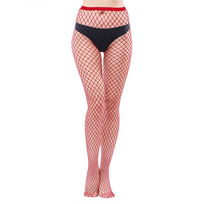 Combinaison bas résille pour femme, leggings taille haute, motif grille moyenne