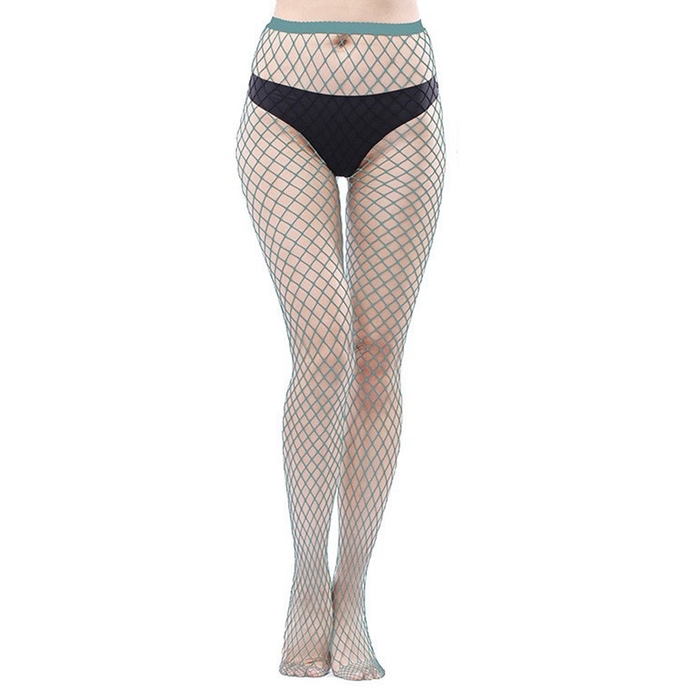 Combinaison bas résille pour femme, leggings taille haute, motif grille moyenne