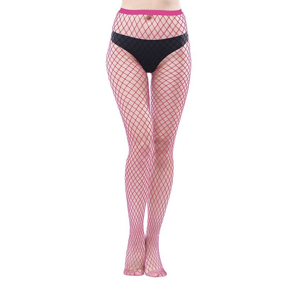 Combinaison bas résille pour femme, leggings taille haute, motif grille moyenne