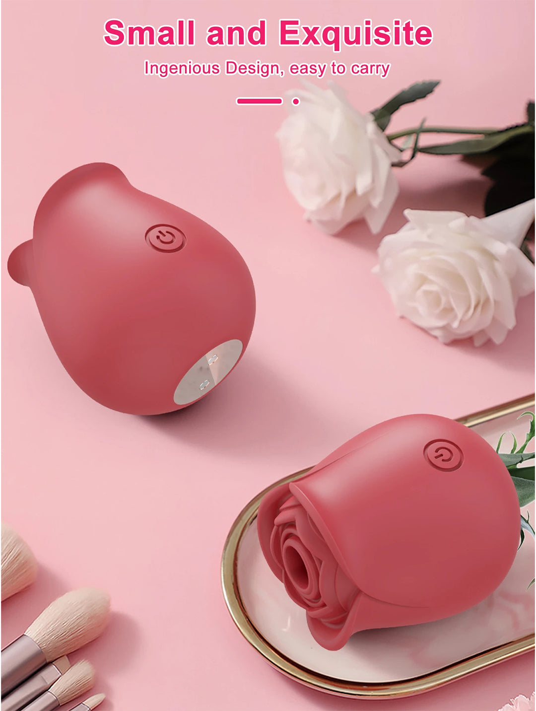 Vibromasseur rose à 10 modes de vibration et de succion
