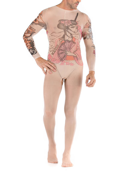 Lingerie en dentelle florale pour homme, sous-vêtements transparents, justaucorps sexy en résille, combinaison de lutte, mini robe, tenue de club - 35 styles