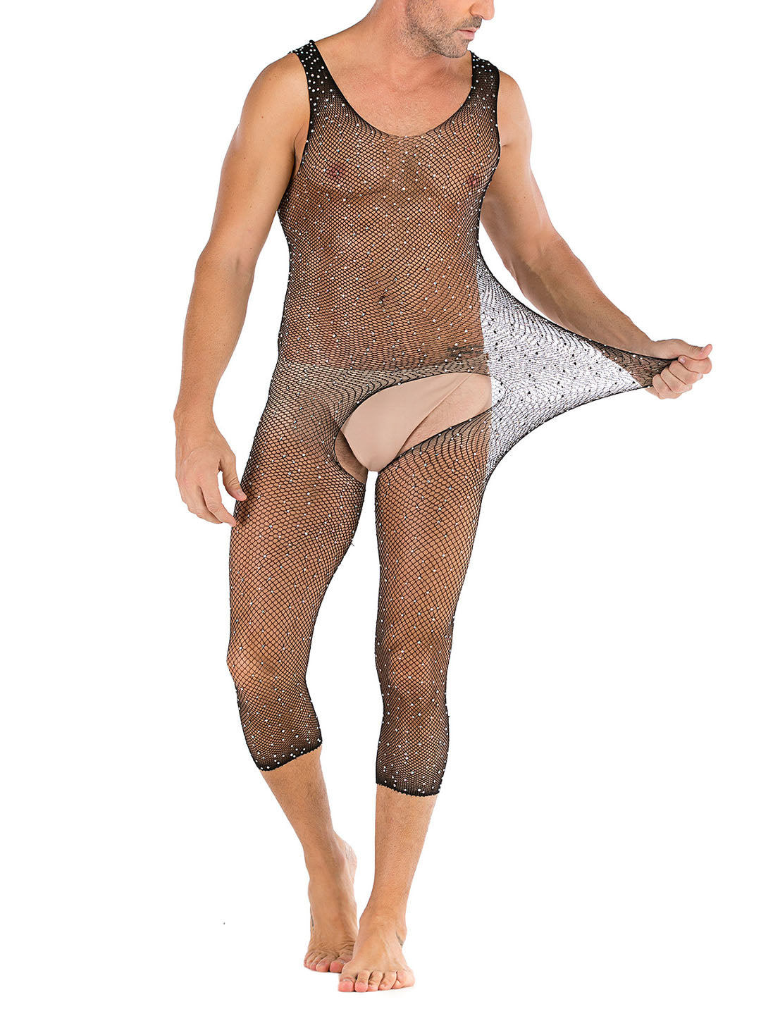 Lingerie en dentelle florale pour homme, sous-vêtements transparents, justaucorps sexy en résille, combinaison de lutte, mini robe, tenue de club - 35 styles