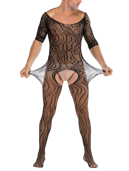 Lingerie en dentelle florale pour homme, sous-vêtements transparents, justaucorps sexy en résille, combinaison de lutte, mini robe, tenue de club - 35 styles