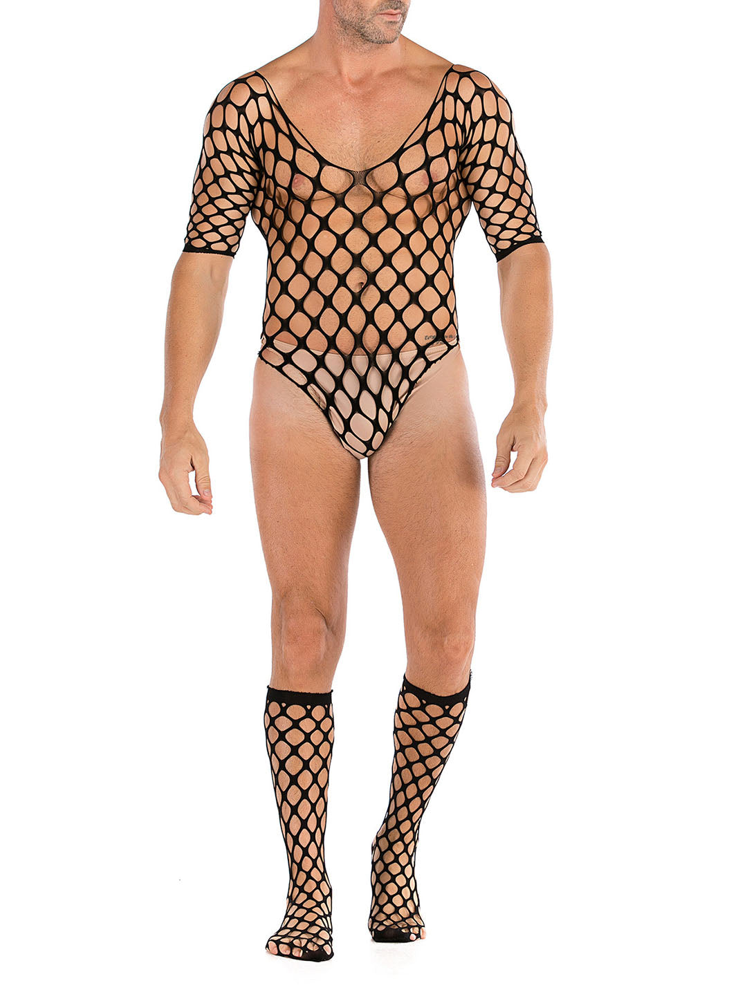Lingerie en dentelle florale pour homme, sous-vêtements transparents, justaucorps sexy en résille, combinaison de lutte, mini robe, tenue de club - 35 styles