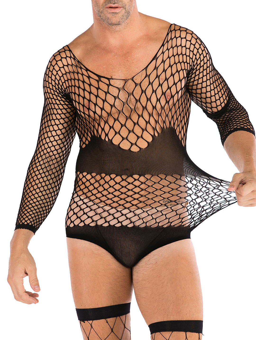 Lingerie en dentelle florale pour homme, sous-vêtements transparents, justaucorps sexy en résille, combinaison de lutte, mini robe, tenue de club - 35 styles