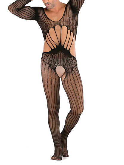 Lingerie en dentelle florale pour homme, sous-vêtements transparents, justaucorps sexy en résille, combinaison de lutte, mini robe, tenue de club - 35 styles