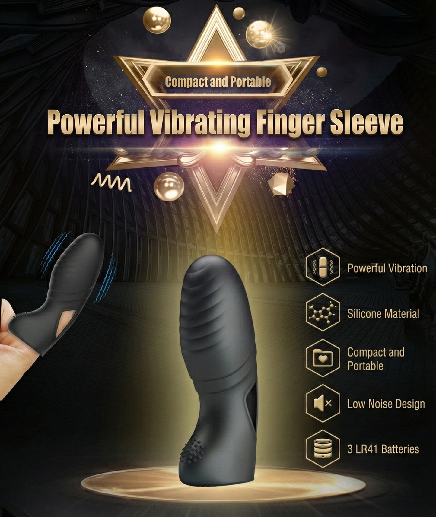 Powerful Vibrating Finger Sleeve – Textured Silicone Massager for Targeted Stimulation