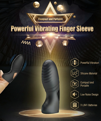 Powerful Vibrating Finger Sleeve – Textured Silicone Massager for Targeted Stimulation