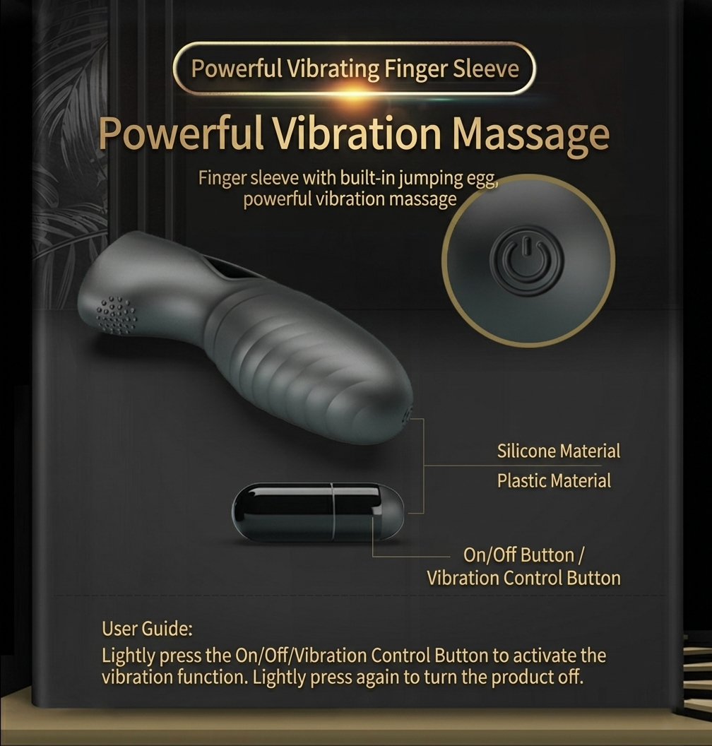 Powerful Vibrating Finger Sleeve – Textured Silicone Massager for Targeted Stimulation