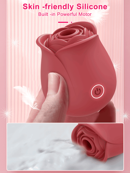 Vibromasseur rose à 10 modes de vibration et de succion
