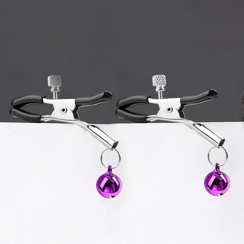 Adjustable BDSM Nipple Clamps with Bells – Metal Nipple Clips for Couples, Sensory Teasing Toy