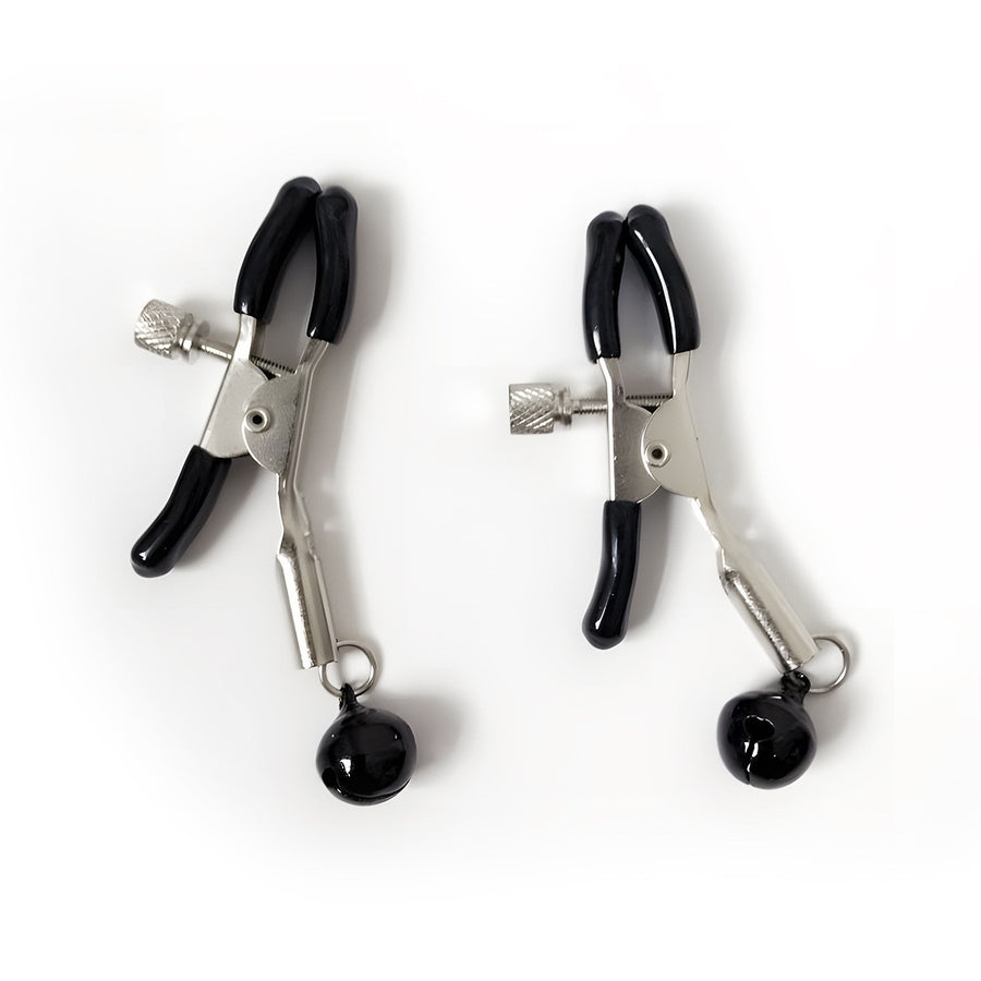 Adjustable BDSM Nipple Clamps with Bells – Metal Nipple Clips for Couples, Sensory Teasing Toy